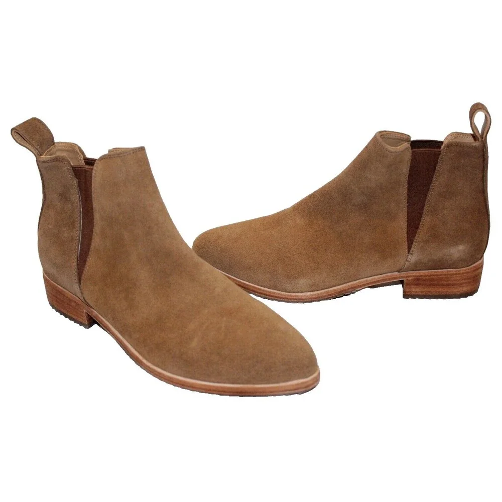 NISOLO Eva Chelsea Boot Classic‎ Taupe Suede Ankle Boots Size 8 NIB $228